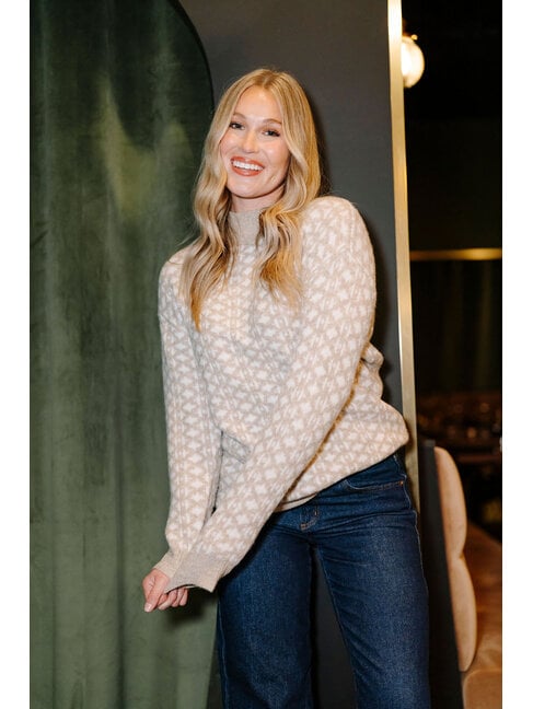 ROSE MATERNITÉ CHANDAIL EN LAINAGE FÉES DES NEIGES - BEIGE & BLANC