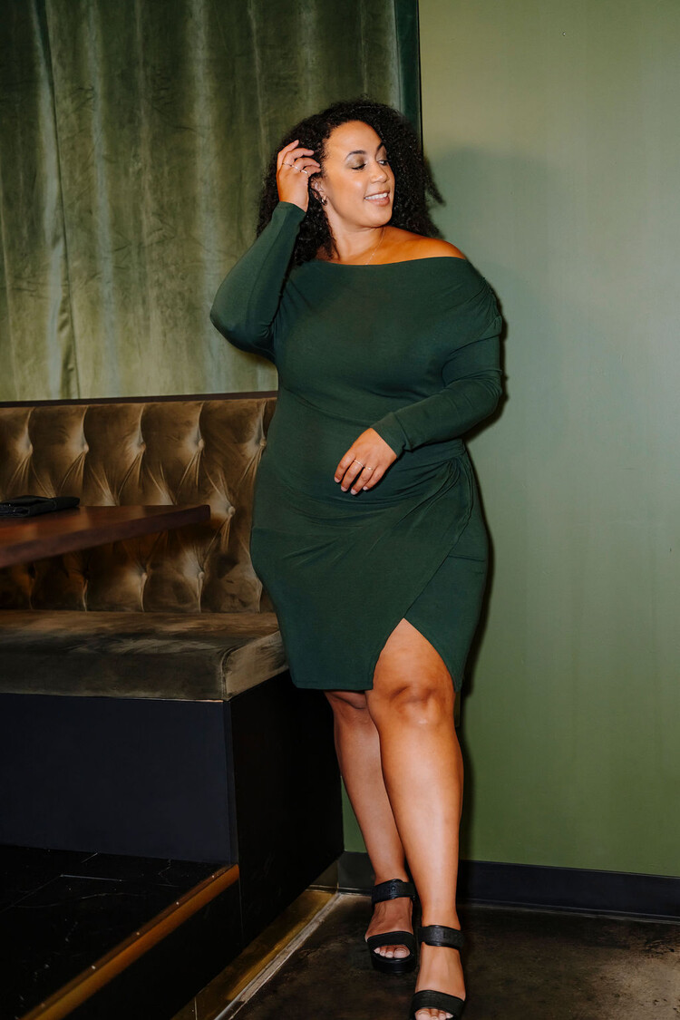 ROSE MATERNITÉ ROBE JESSICA -  VERT PROFOND