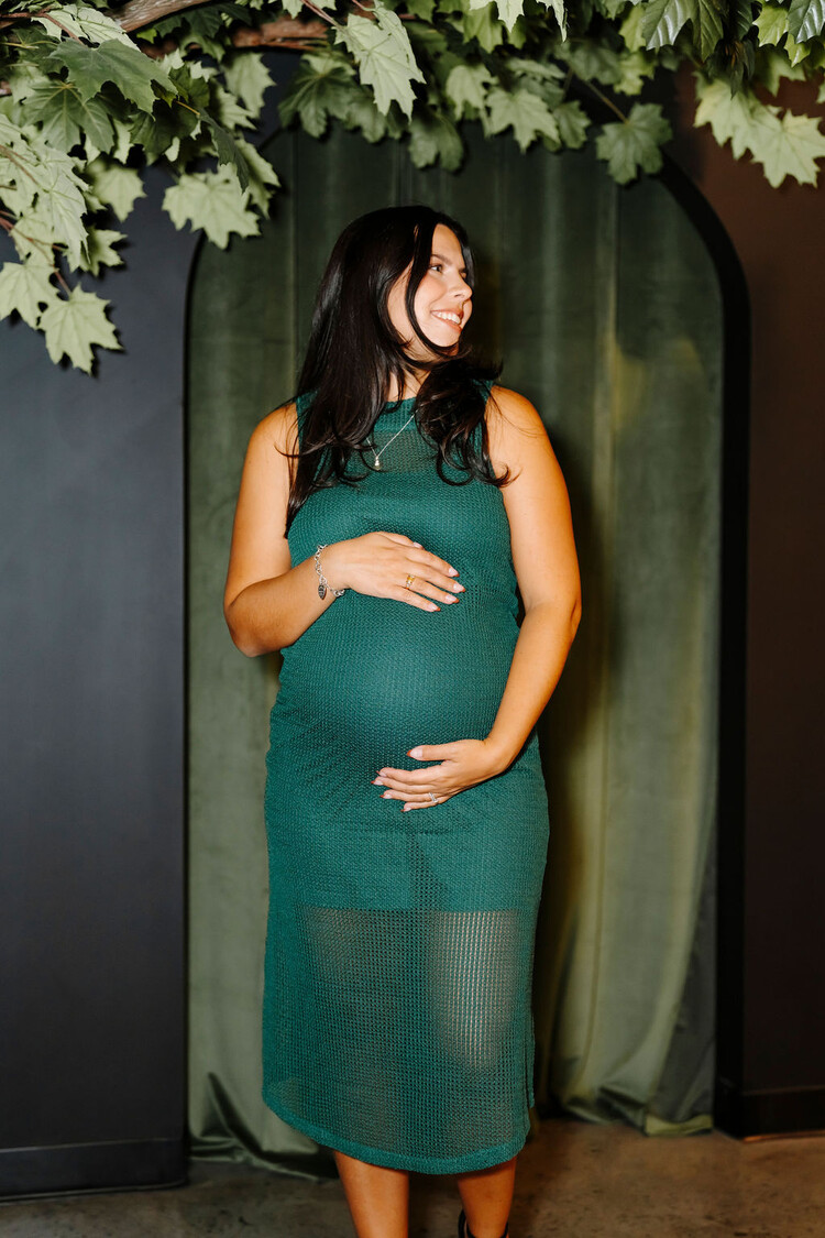 ROSE MATERNITÉ ROBE MOHANA EN TRICOT - ÉMERAUDE