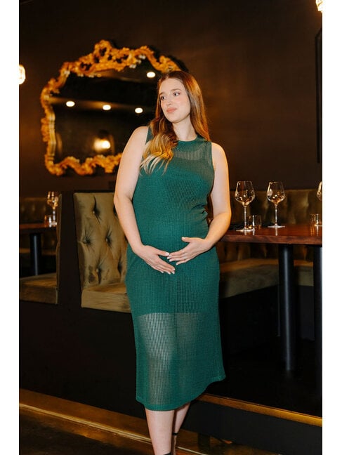 ROSE MATERNITÉ ROBE MOHANA EN TRICOT - ÉMERAUDE