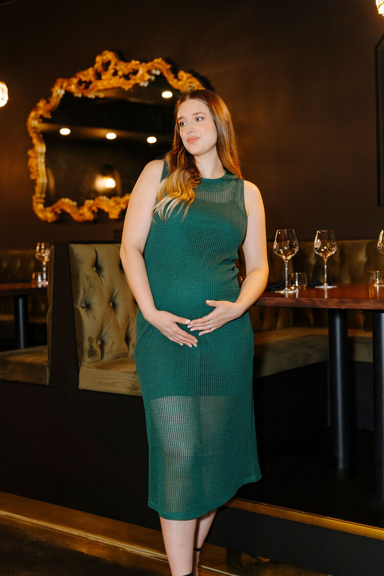 ROSE MATERNITÉ ROBE MOHANA EN TRICOT - ÉMERAUDE