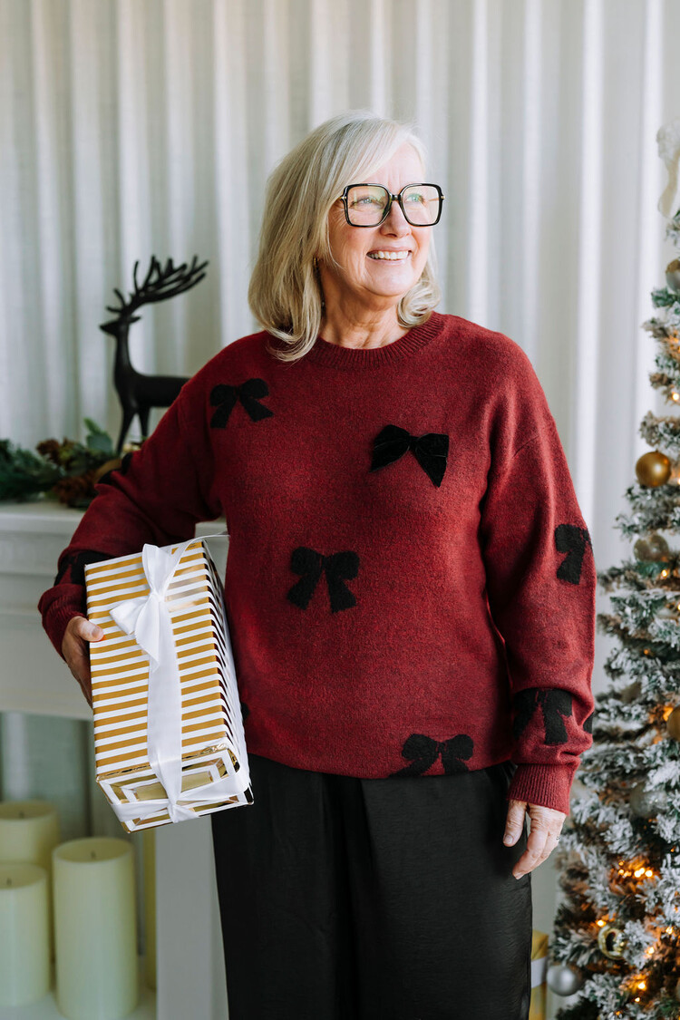 ROSE MATERNITÉ CHANDAIL À BOUCLE - CERISE NOIR