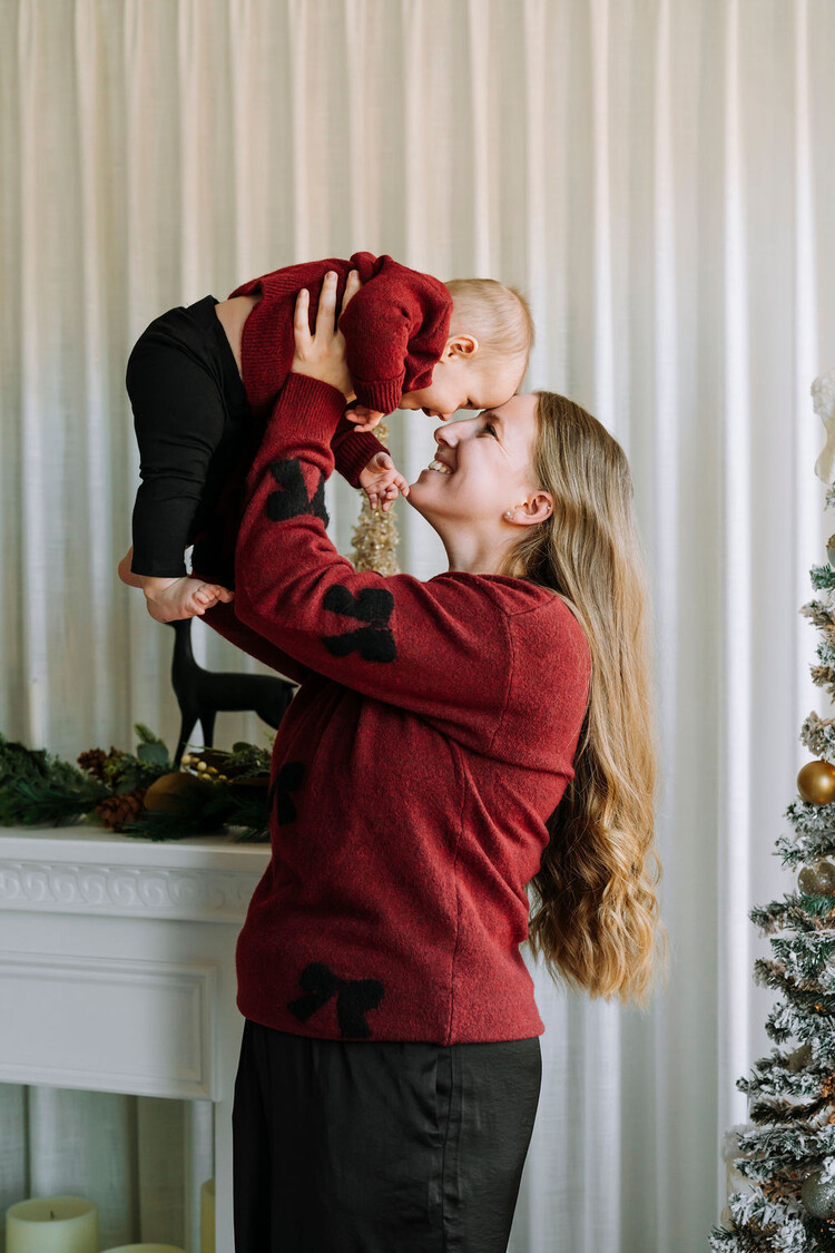 ROSE MATERNITÉ CHANDAIL À BOUCLE - CERISE NOIR