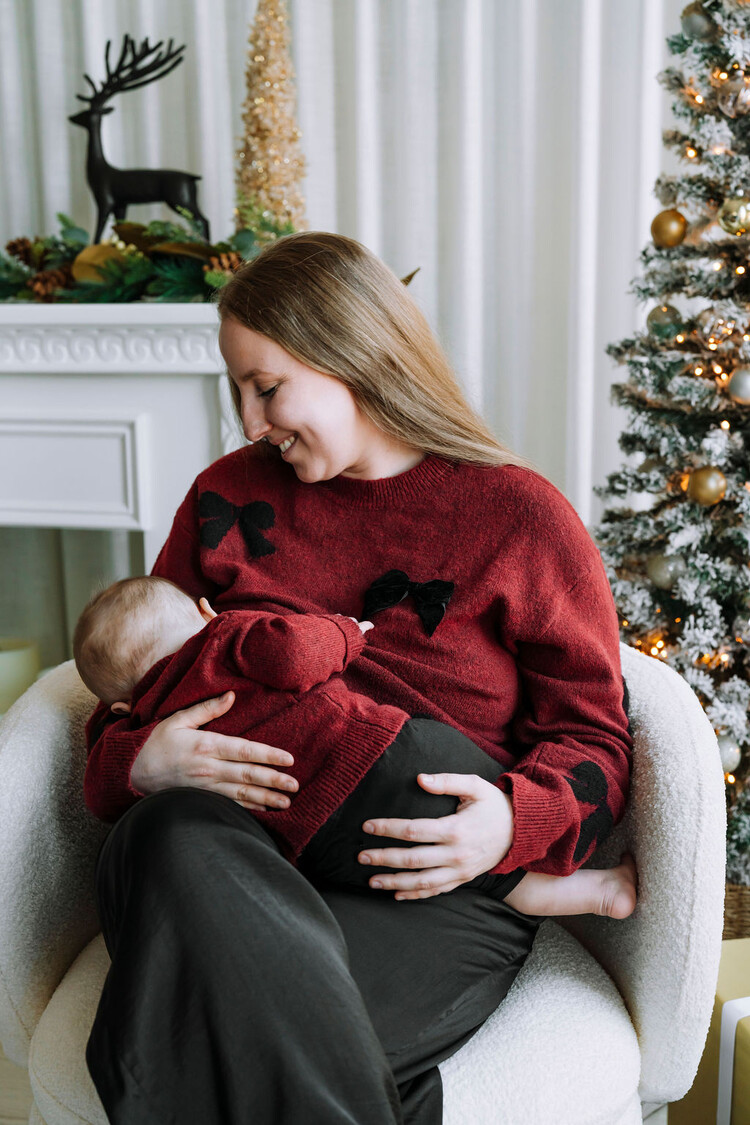 ROSE MATERNITÉ CHANDAIL À BOUCLE - CERISE NOIR