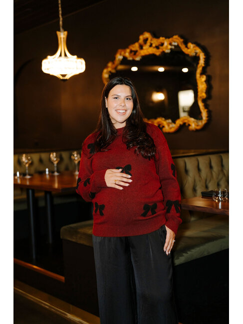 ROSE MATERNITÉ CHANDAIL À BOUCLE - CERISE NOIR