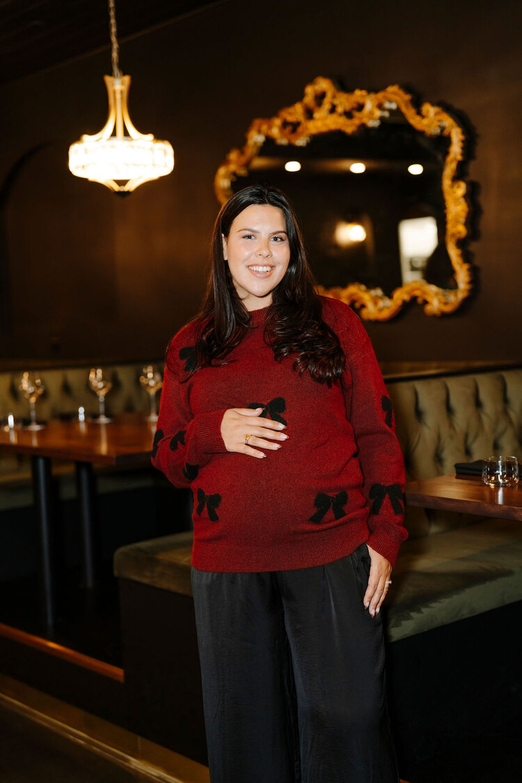 ROSE MATERNITÉ CHANDAIL À BOUCLE - CERISE NOIR