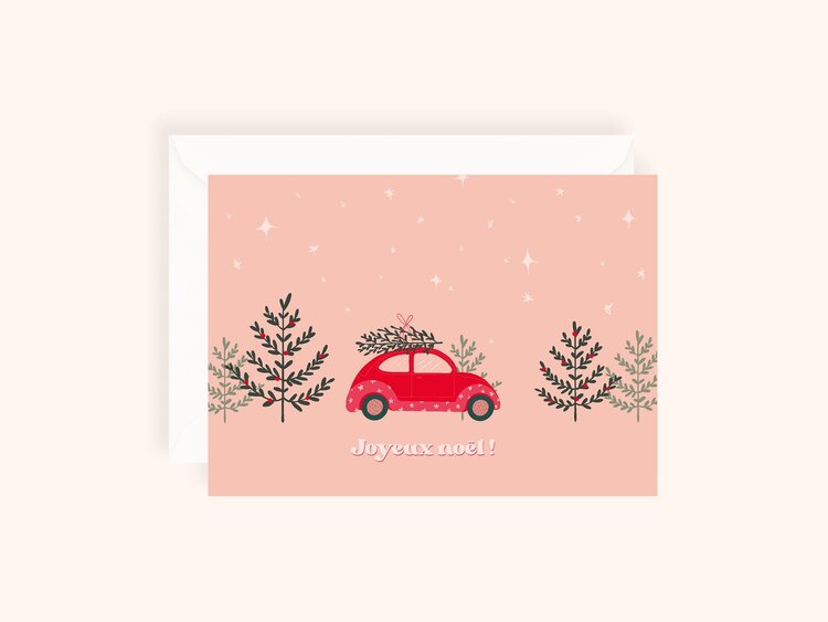 MÕMY CARTE DE SOUHAIT - VOITURE FESTIVE