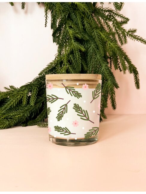 BOUGIE - SAPIN VERT/FLEURS