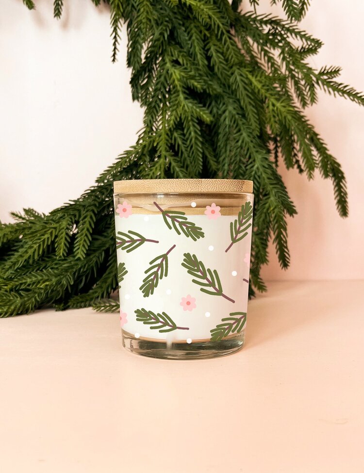 BOUGIE - SAPIN VERT/FLEURS