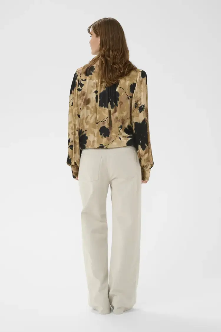 SOAKED IN LUXURY BLOUSE RIYAN - TIMBERWOLF