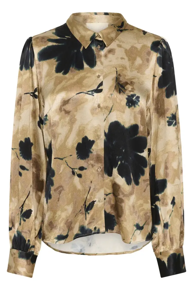 SOAKED IN LUXURY BLOUSE RIYAN - TIMBERWOLF