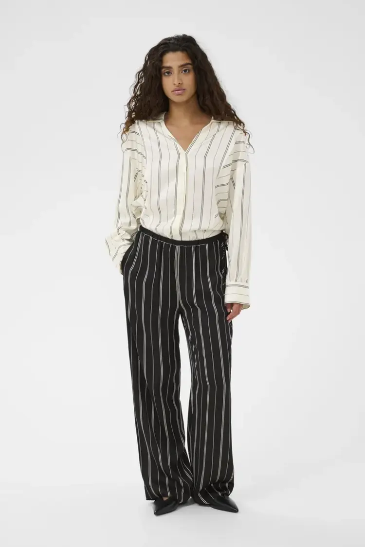 SOAKED IN LUXURY PANTALON MARCELA - NOIR & BLANC