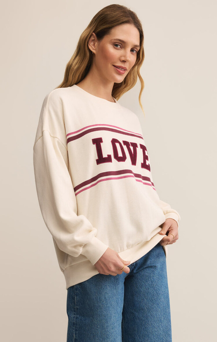 Z SUPPLY CREWNECK LOVE - VANILLA ICE