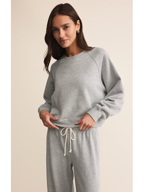 Z SUPPLY CREWNECK CROP OUT - BLUE SAPPHIRE