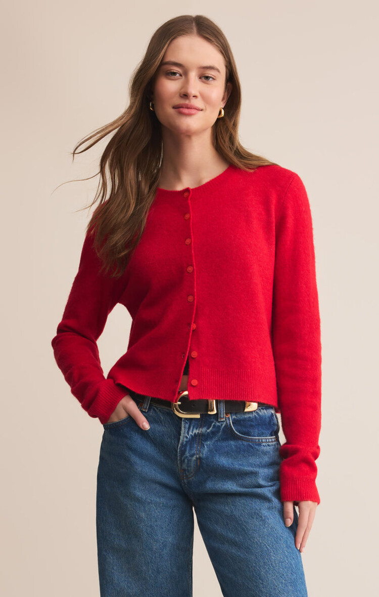 Z SUPPLY CARDIGAN MEDINA - FESTIVE RED