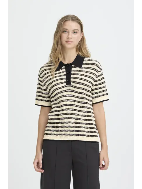 ICHI TRICOT CHANY - BIRCH BLACK STRIPE