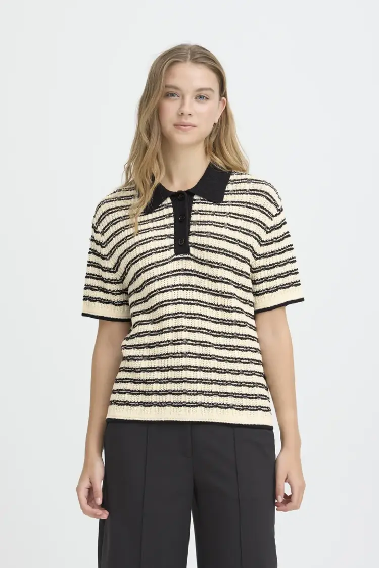 ICHI TRICOT CHANY - BIRCH BLACK STRIPE