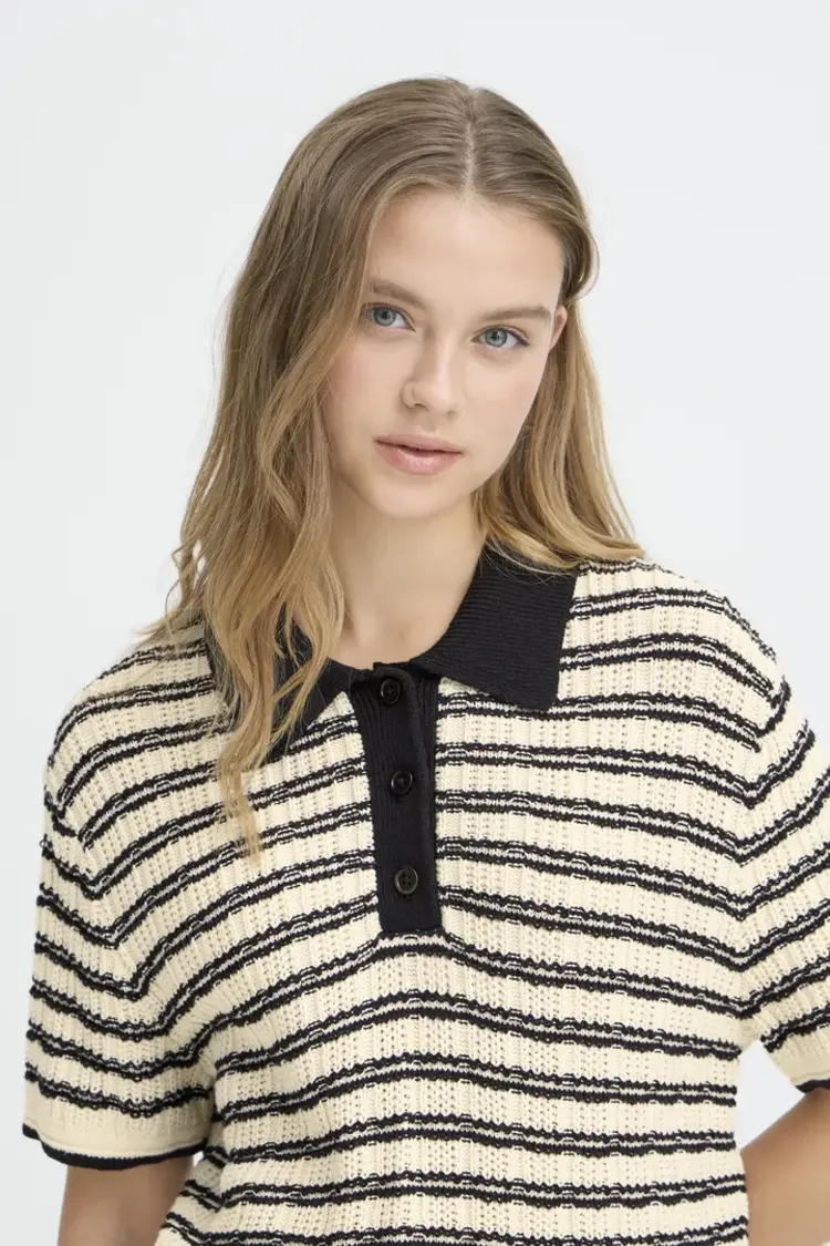 ICHI TRICOT CHANY - BIRCH BLACK STRIPE