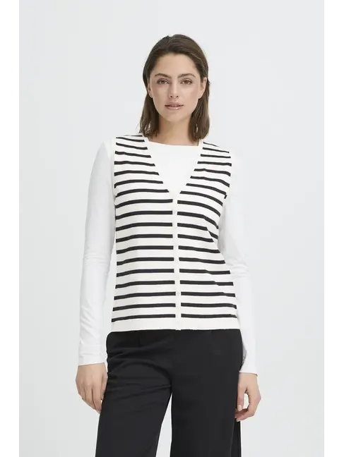 ICHI CAMISOLE LULS - WHITE TOTAL EC STRIPE