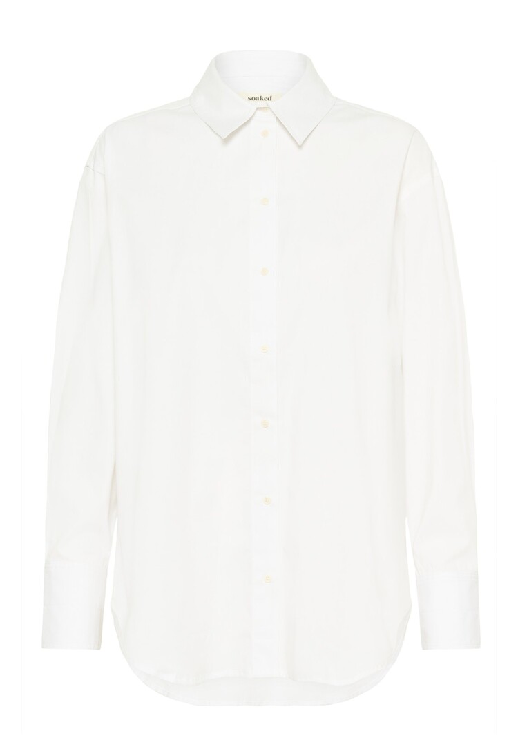 SOAKED IN LUXURY CHEMISE NOELLE POPLIN - BRIGHT WHITE