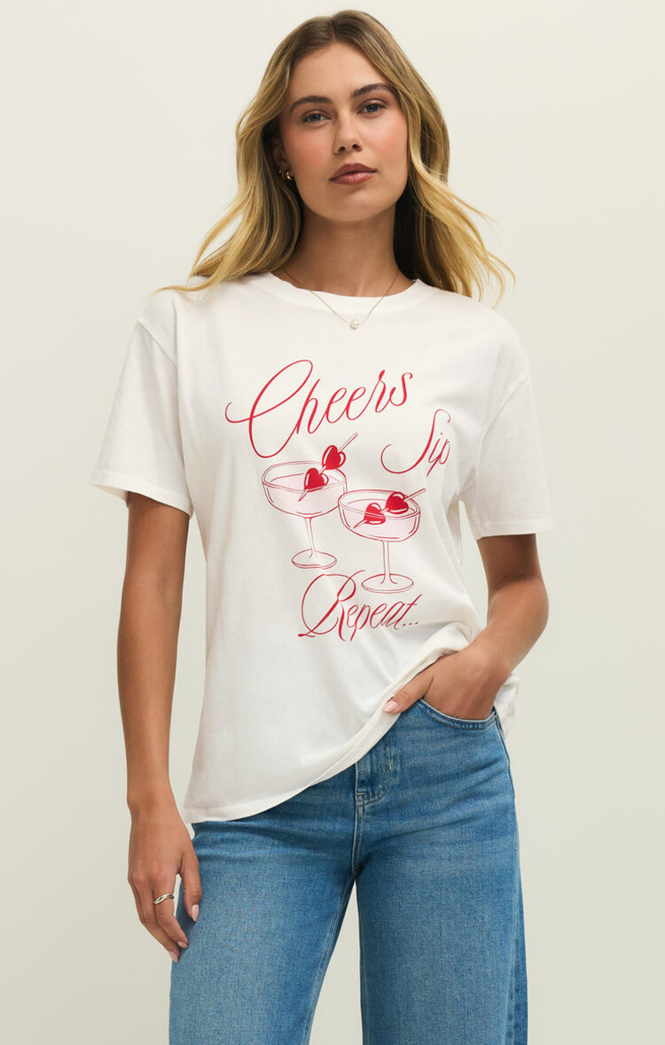 Z SUPPLY BOYFRIEND TEE CHEERS - SEASALT