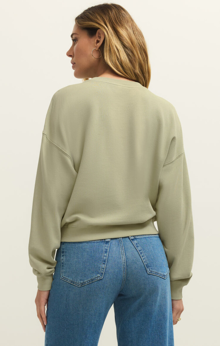 Z SUPPLY SWEATSHIRT CIAO FIRST DATE - BAY LEAF