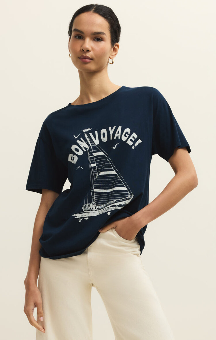 Z SUPPLY BOYFRIEND TEE VOYAGE - ECLIPSE