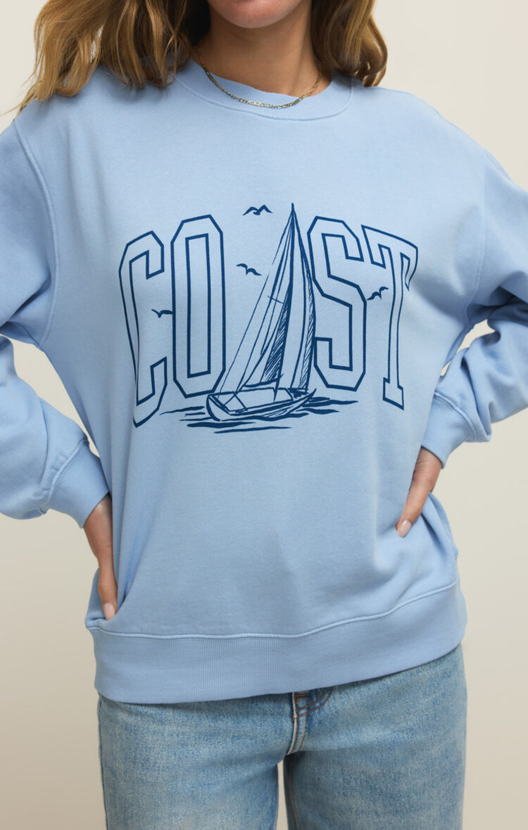 Z SUPPLY BOYFRIEND SWEATSHIRT COAST - COAST
