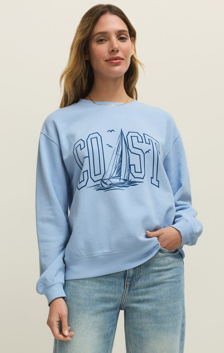 Z SUPPLY BOYFRIEND SWEATSHIRT COAST - COAST
