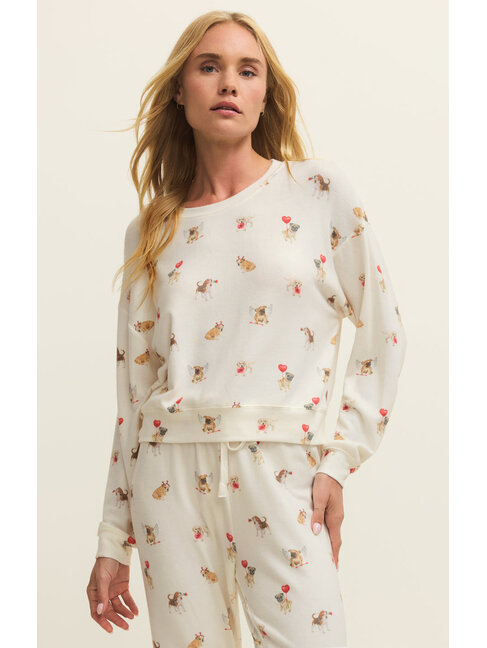 Z SUPPLY TOP BISOUS LOVE  - VANILLA ICE