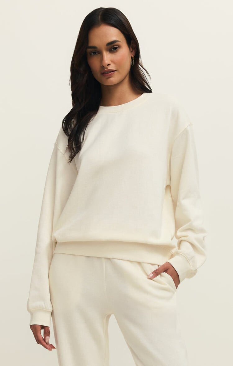 Z SUPPLY SWEATSHIRT CLASSIC BOYFRIEND - CLOUD
