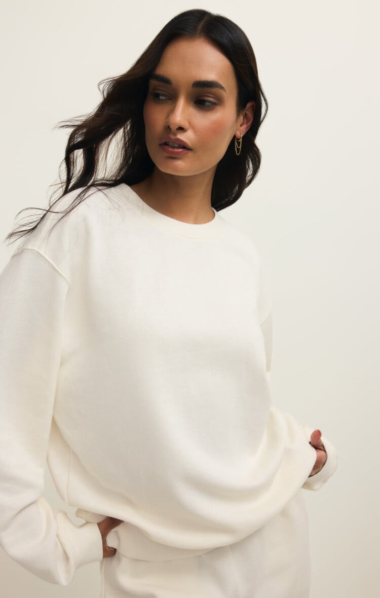 Z SUPPLY SWEATSHIRT CLASSIC BOYFRIEND - CLOUD