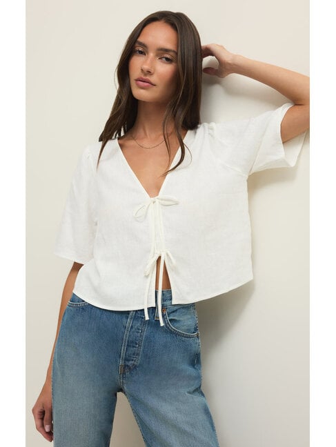 Z SUPPLY BLOUSE LA BELLE LINEN - BLANC