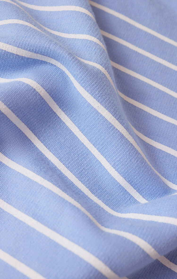 Z SUPPLY CREWNECK WEEKENDER STRIPE - BARCELONA BLUE