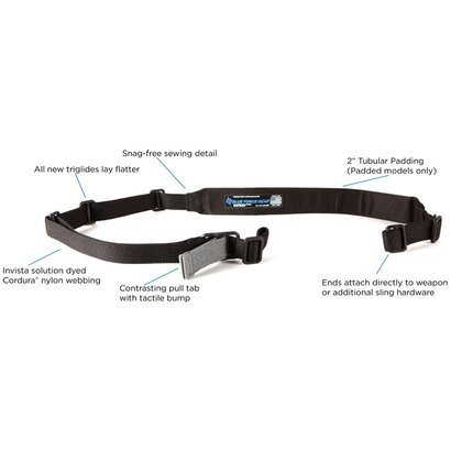 Blue Force Gear Vickers Sling Padded Nylon Adjuster and Hardware 2 point Carbine