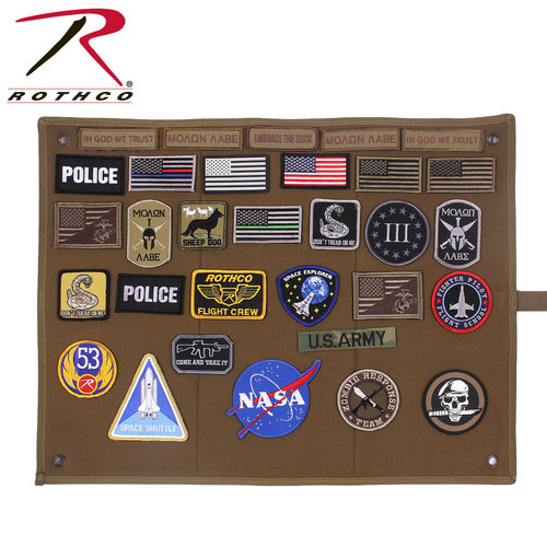 Rothco Morale Patch Board Hanging Roll up 24" W x 18.5 L (Coyote)