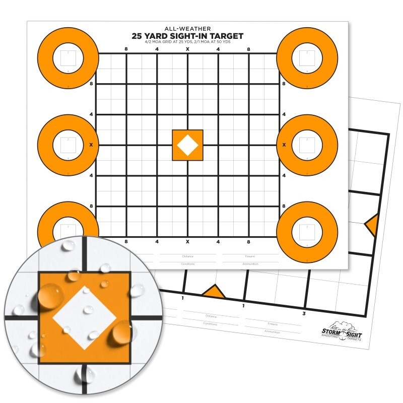 25 To 100 Yard Zeroing Target All Weather 25 Pk Joint Force Tactical