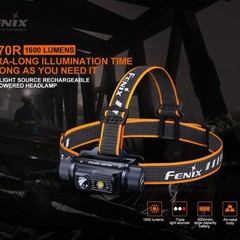 Fenix Headlamp Rechargeable HM70R 1 X 21700, or 1 X 18650 w/sleeve