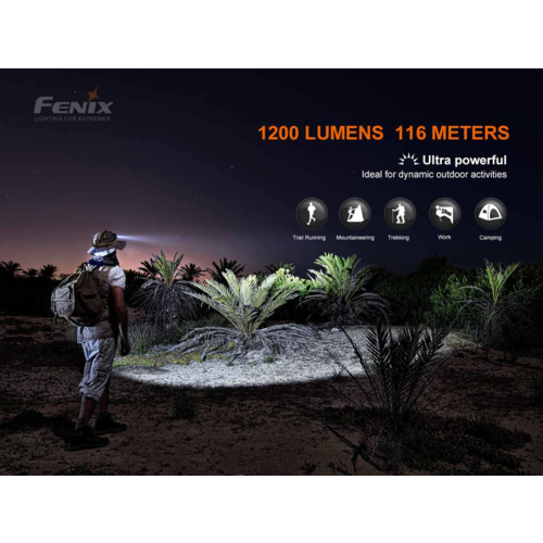 Fenix Headlamp Rechargeable HM60R 1 x 18650 Battery