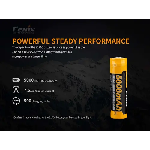 Fenix Battery Rechargeable (21700) 5000 Mah V2.0