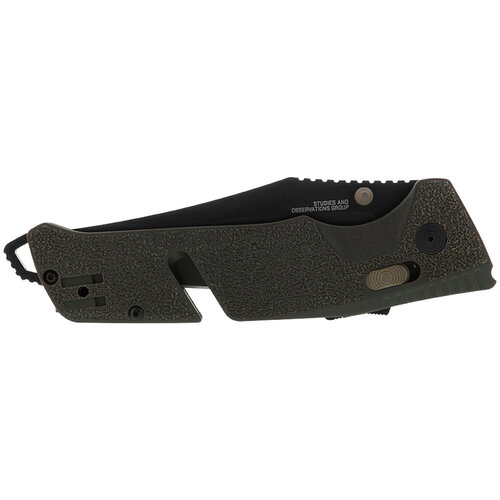 SOG Trident AT Partially Serrated Olive Drab