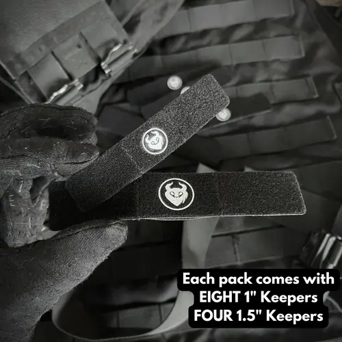 Militaur Strap Keepers  12 Pack - (8 x 1") (4 x 1.5")