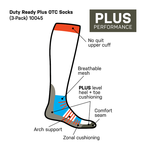 5.11 Tactical Duty Ready Plus OTC Socks (3-Pack)