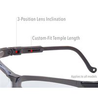 Uvex Genesis Safety Glasses With Black Frame, Clear Lens And Hydro Shield Anti-Fog Lens Coating