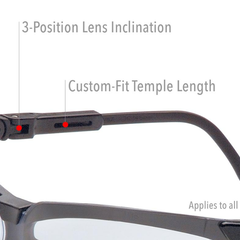 Uvex Genesis Safety Glasses With Black Frame, Clear Lens And Hydro Shield Anti-Fog Lens Coating