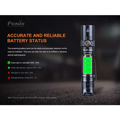 Fenix Flashlight PD35 Version 3.0  3400U Battery