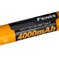 Fenix Battery Rechargeable (18650) 4000 Mah  W/USB Type C Port