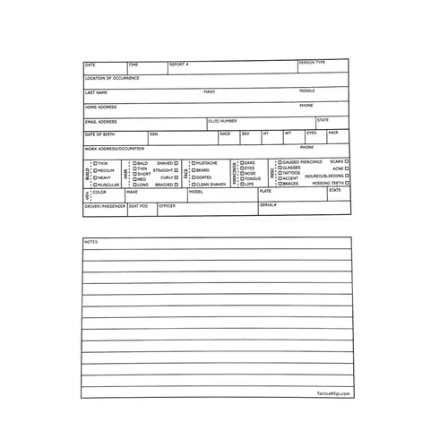 TacticalKlips Pocket Klipboard Field Interview Cards