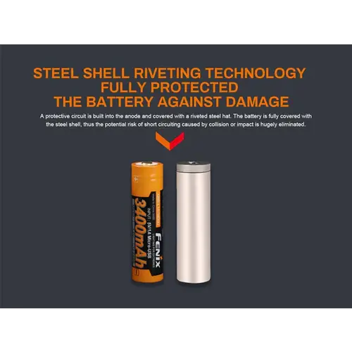 Fenix Battery Rechargeable 18650 W/USB Type C Port 3400 Mah V3.0