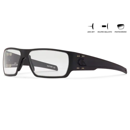 Gatorz SPECTER Black/Black Logo Milspec Ballistic Photochromic W/Anti-Fog ANSI Z87.1